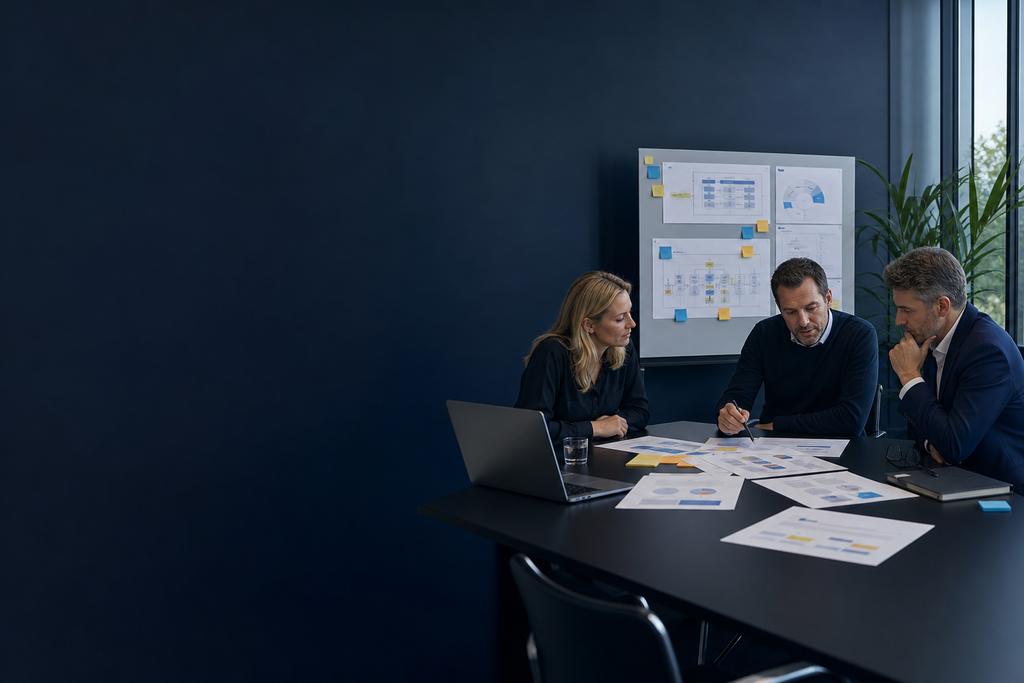 Illustratieve cloud consultant en bedrijfseigenaar die accountbezit, leveranciersrollen, contracten, noodtoegang en exit beoordelen