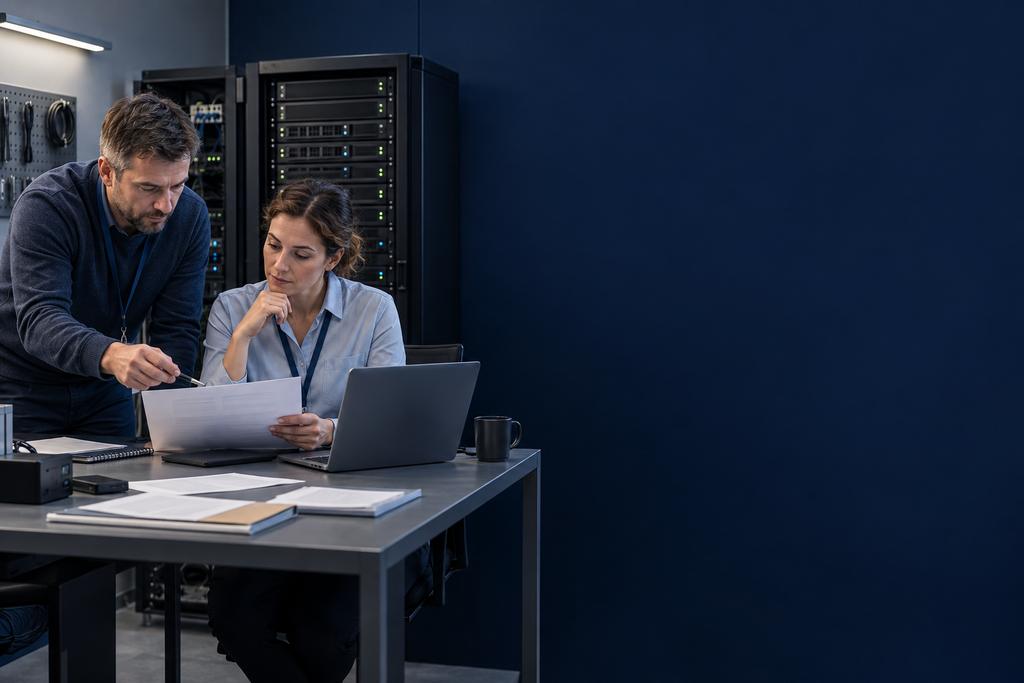 Illustratieve software- en fileserverspecialisten die webuploads, scanning, metadata, opslag, foutopvang en veilige herhaling testen