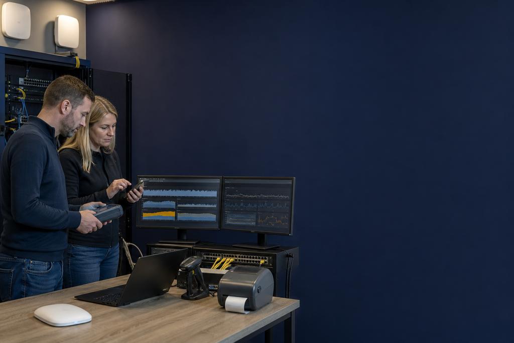 Illustratieve netwerkspecialisten die certificaat-, 802.1X-, RADIUS-, DHCP- en DNS-tijd meten tot de eerste werktaak
