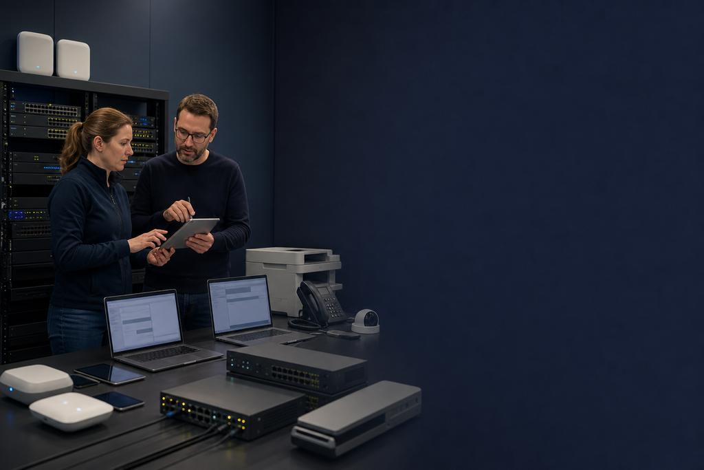 Illustratieve netwerk- en identityspecialisten die medewerkers, leveranciers en apparaten via 802.1X, NAC, certificaten, bedrade en draadloze rollen segmenteren