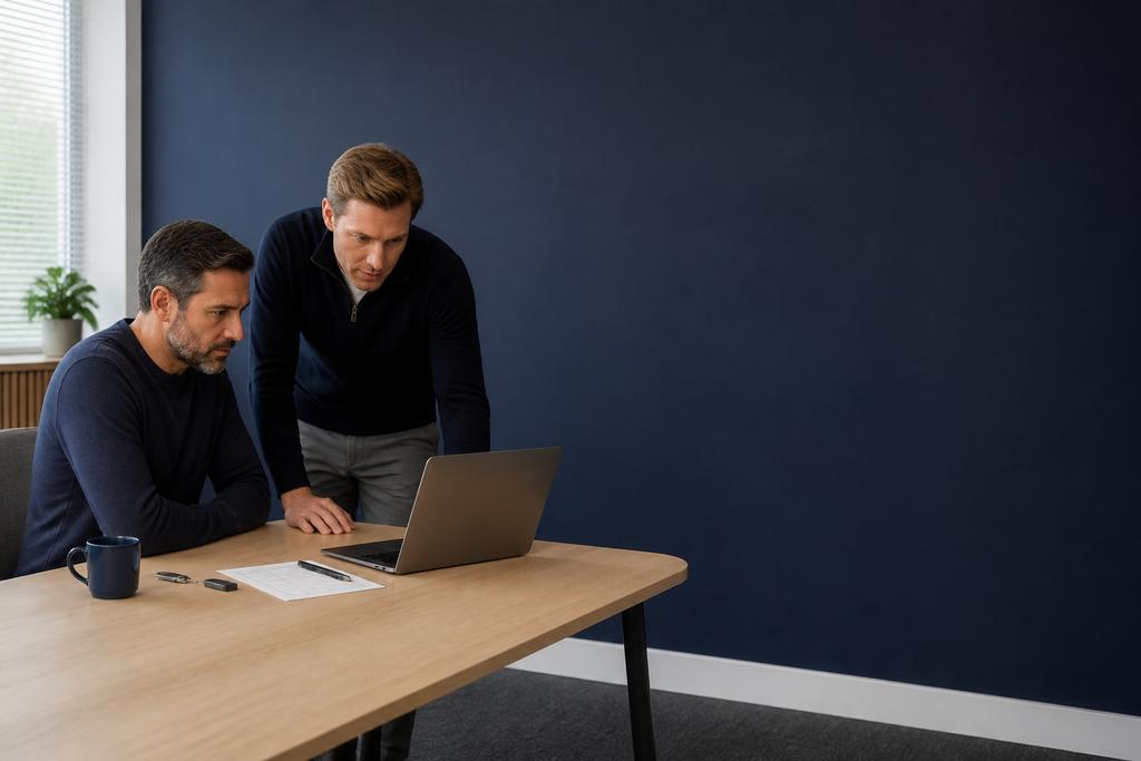 ICT-specialist en interne contactpersoon bereiden veilige ondersteuning bij een OneDrive-probleem voor