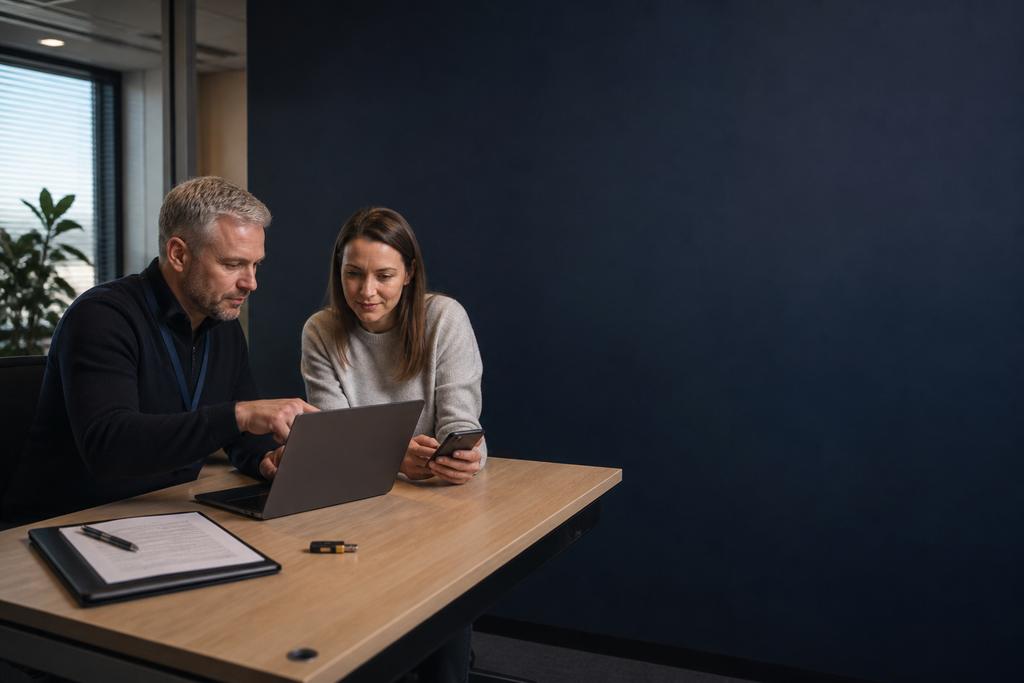 ICT-specialist en medewerker testen toegang en synchronisatie na herstel van een OneDrive-probleem