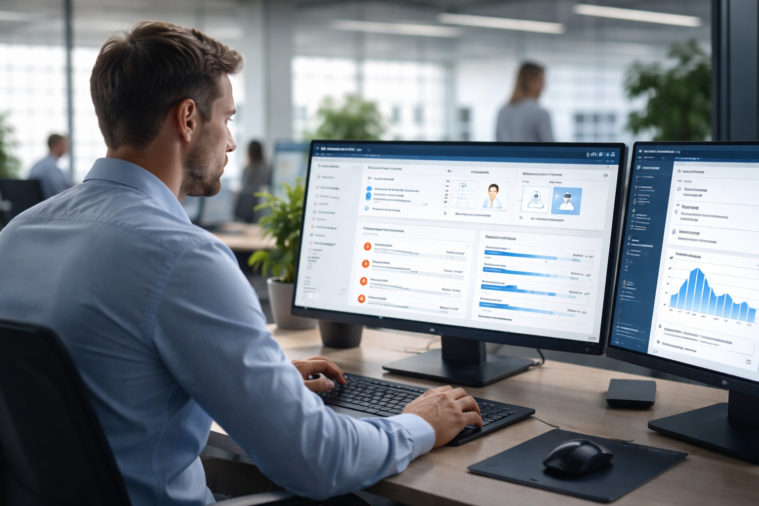 IT-beheerder monitort beveiligingssignalen en inlogactiviteit
