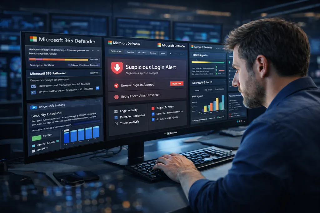 IT specialist analyzing security alerts